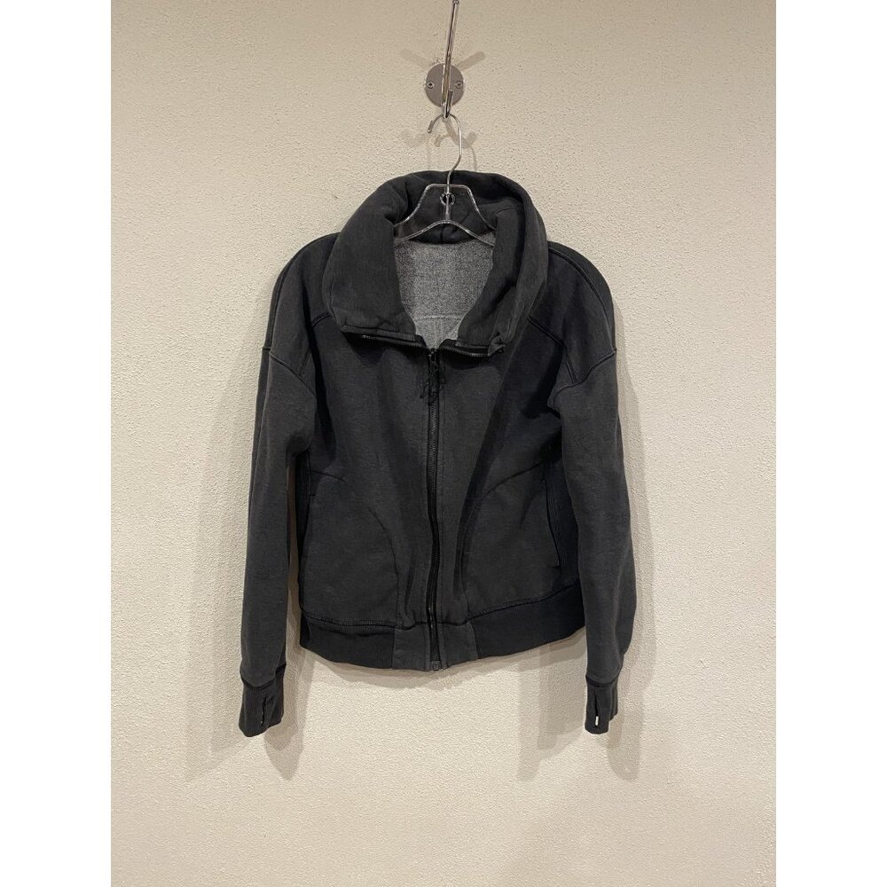 Lululemon Hug it Out Jacket Womens 6 Gray Full Zip High Neck Fleece Sweatshirt - Picture 2 of 5